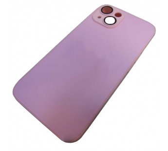 Чехол силикон-пластик iPhone 14 стеклянный матовый с логотипом розовый#1922142