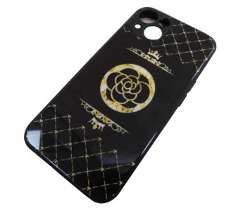 Чехол силикон-пластик iPhone 13 стеклянный с рисунком (03)#1924391