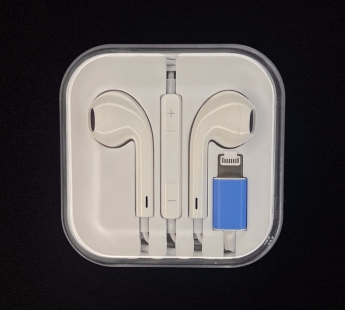 Наушники EarPods Lightning, hi-copy с микрофоном, цвет белый#2150930