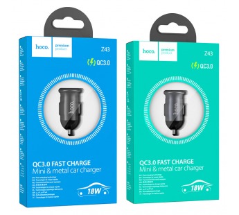 Адаптер автомобильный HOCO Z43 QC 3.0 (черный)#1866444