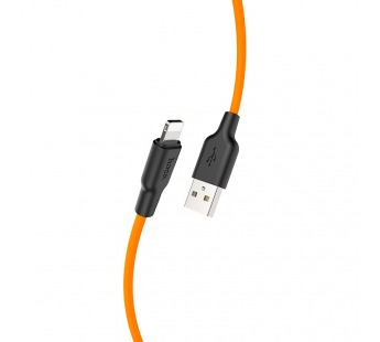 Кабель USB HOCO (X21) Plus для iPhone Lightning 8 pin (1м) (черно/оранжевый)#1867620