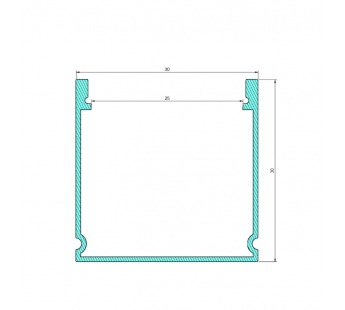 Профиль, накладной, п-образный, световая линия 25 мм, L=2 м, серебро (30x30), м#2002664