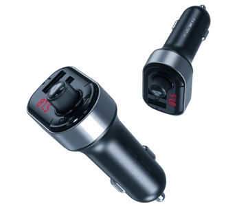 Автомобильный FM-трансмиттер XO-BCC10 bluetooth, 2.4А USB, цвет черный#1868994