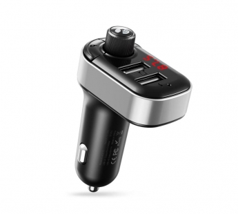 Автомобильный FM-трансмиттер XO-BCC10 bluetooth, 2.4А USB, цвет черный#1868997