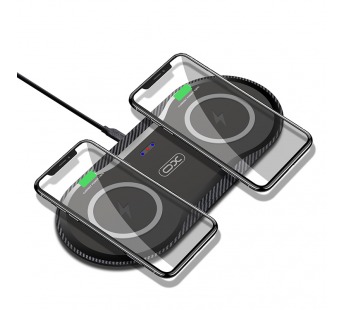 Беспроводное зарядное устройство XO WX025, 2в1(Phone+Phone/AirPods) цвет черный#1868407