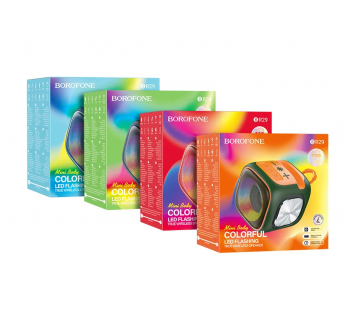 Портативная колонка Borofone BR29 (Bluetooth/FM/USB/TF/AUX/5Bт) светящаяся красная#1870245