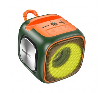 Портативная колонка Borofone BR29 (Bluetooth/FM/USB/TF/AUX/5Bт) светящаяся темно-зеленая#1870532