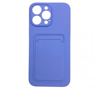 Чехол iPhone 14 Pro Max силикон Card Case с Карманом для карты Светло-Фиолетовый#2035663