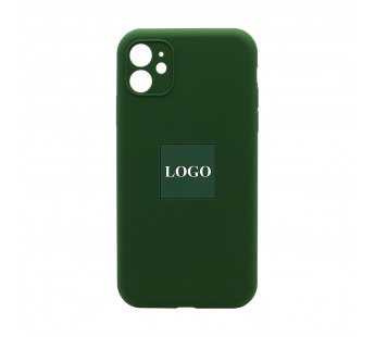 Чехол-накладка Silicone Case NEW с лого для Apple iPhone 11/6.1 (защита камеры) (061) зеленый#1939676