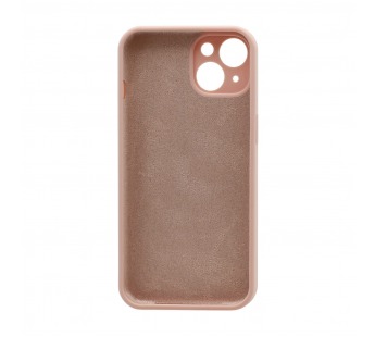 Чехол Silicone Case NEW с лого для Apple iPhone 14/6.1 (защита камеры) (019) розовый#1939586