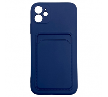 Чехол iPhone 11 силикон Card Case с Карманом для карты Темно-Синий#2035657