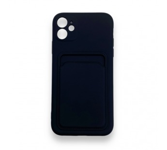 Чехол iPhone 11 силикон Card Case с Карманом для карты Черный#1872080
