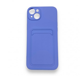Чехол iPhone 14 силикон Card Case с Карманом для карты Светло-Фиолетовый#1872111
