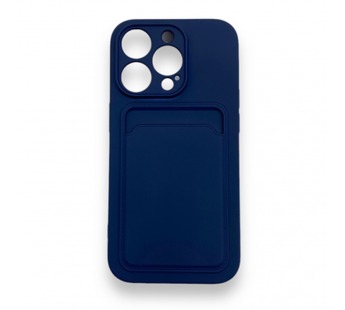 Чехол iPhone 14 Pro силикон Card Case с Карманом для карты Темно-Синий#1872101