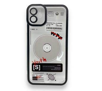 Чехол iPhone 11 (Full Camera/CD Record Черный) Силикон Прозрачный 1.5mm#1872166