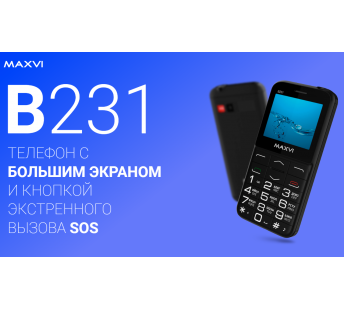 Мобильный телефон Maxvi B231 Black (2,31"/1,3МП/1400mAh)#1975709