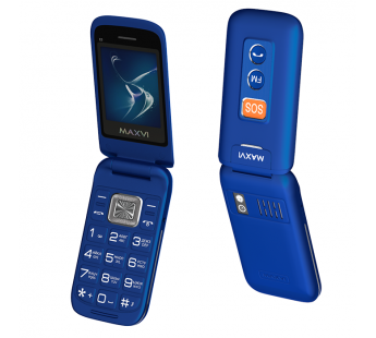 Мобильный телефон Maxvi E5 Blue раскладушка (2,4"/1,3МП/1500mAh)#1872501