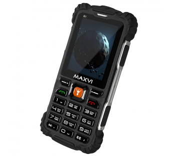 Мобильный телефон MAXVI R1 Black (2,4"/0,3МП/1800mAh/IP68)#1872362