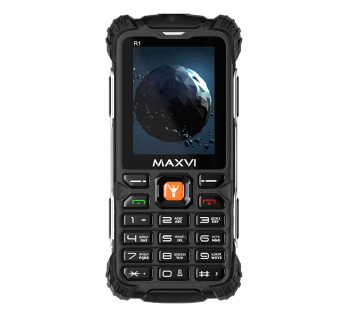 Мобильный телефон MAXVI R1 Black (2,4"/0,3МП/1800mAh/IP68)#1872363