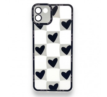 Чехол Realme C11 (2020) (Full Camera/Сердце Черный) Силикон Прозрачный 1.5mm#2100046