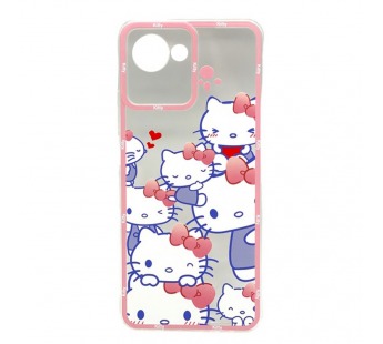 Чехол Realme C30 (2022) (Full Camera/Pink Cats) Силикон Прозрачный 1.5mm#2100047