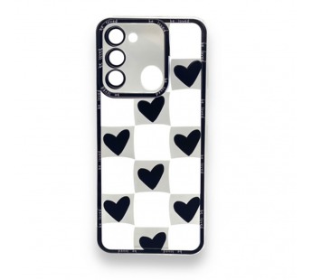 Чехол Tecno Spark GO (2022)/Spark 8C (2022) (Full Camera/Сердце Черный) Силикон Прозрачный 1.5mm#2100003