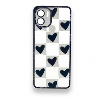 Чехол Xiaomi Redmi A1+ (2022) (Full Camera/Сердце Черный) Силикон Прозрачный 1.5mm#2100000