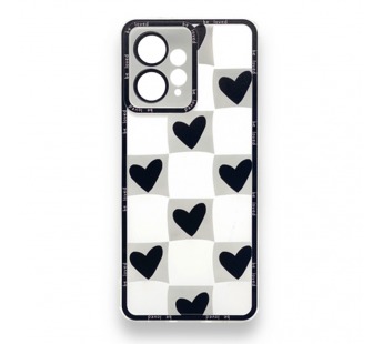 Чехол Xiaomi Redmi Note 12 (2023) (Full Camera/Сердце Черный) Силикон Прозрачный 1.5mm#2099998