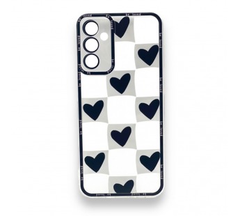 Чехол Samsung A14 4G/Samsung A14 5G (2023) (Full Camera/Сердце Черный) Силикон Прозрачный 1.5mm#2099993