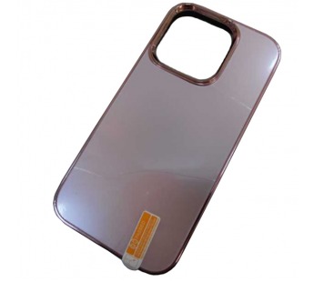 Чехол силикон-пластик iPhone 14 Pro матовый с логотипом розовый#1915183