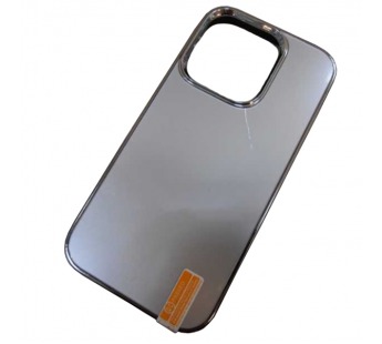 Чехол силикон-пластик iPhone 14 Pro матовый с логотипом светло-серый#1915184