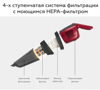 Беспроводной пылесос BQ VCA0401H Grey-Red#1930576