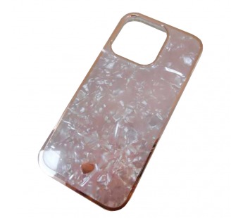 Чехол силикон-пластик iPhone 14 цветной гранит розовый#1877422
