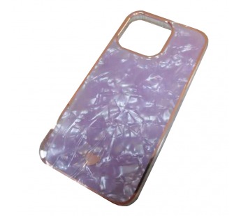Чехол силикон-пластик iPhone 14 цветной гранит сиреневый#1877378