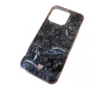 Чехол силикон-пластик iPhone 14 цветной гранит черный#1877425