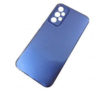 Чехол силиконовый Samsung A33 Fashion с блестками и защитой камеры синий#1877482