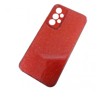 Чехол силиконовый Samsung A33 Fashion с блестками и защитой камеры красный#1877470