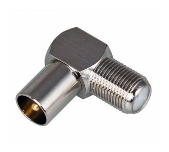 Штекер антенный металлический угловой под F-разъем (шт.TV - гн.F) "Rexant"#2073490