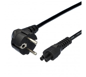 Шнур сетевой для питания БП ноутбука, евровилка - евроразъем С5, кабель 3x0,75 кв.мм 1,8м "GoPower"#1890325