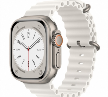 Ремешок для Apple Watch Series 42/44/45/49мм силиконовый белый#1881038