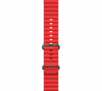 Ремешок для Apple Watch Series 42/44/45/49мм силиконовый красный#1881043