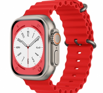 Ремешок для Apple Watch Series 42/44/45/49мм силиконовый красный#1881046