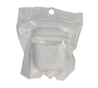 Чехол для Airpods 1/2 Silicone case, с карабином, белый#2061466