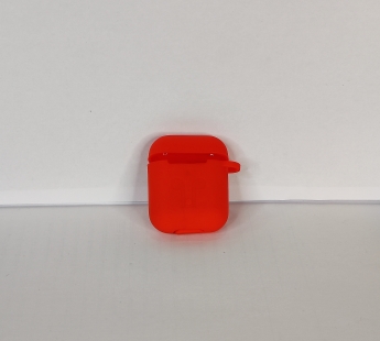 Чехол для Airpods 1/2 Silicone case, с карабином, красный#1881058