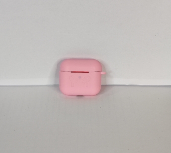 Чехол для Airpods 3 Silicone case, с карабином, розовый#1881078