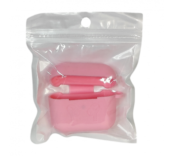 Чехол для Airpods 3 Silicone case, с карабином, розовый#2061443