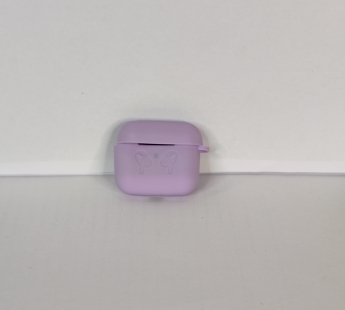 Чехол для Airpods 3 Silicone case, с карабином, светло-фиолетовый#1881080