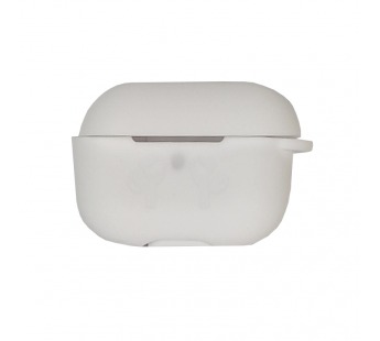 Чехол для Airpods Pro Silicone case, с карабином, белый#1881326