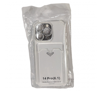 Чехол для iPhone 14 Pro с отделением для карт Card Case прозрачный#2097199