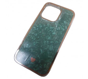 Чехол силикон-пластик iPhone 14 Pro цветной гранит зеленый#1921240